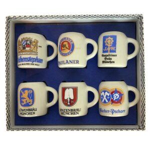 Böckling Mini German Beer Stein Shot Glasses Set Of 6 Munich Breweries Travel